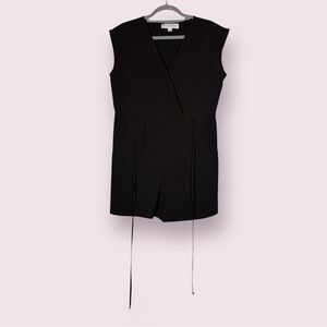 Emma & Michelle Black Surplice Neck Sleeveless Romper Small